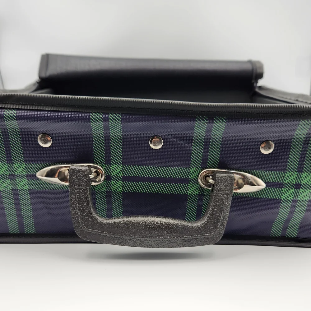 Vintage 70s Styleton American Inc. Men's Navy and Green Carry Fold - A - Bag